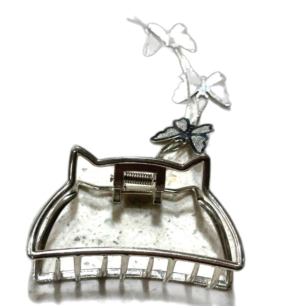Silver Butterfly Hair Clip